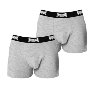 Image of Lonsdale Mens 2 Pack Trunks Grey XL