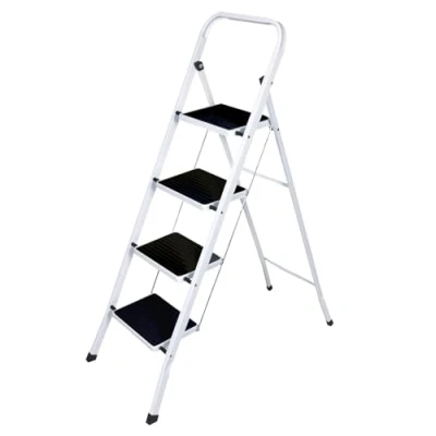 Image of Oypla Foldable 4 Step Ladder Stepladder Non Slip Tread Safety Steel