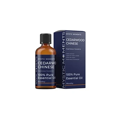Image of Mystic Moments Cedarwood Chinese Essential Oil 100ml Pure &amp; Natural for Diffusers, Aromatherapy Massage Blends Vegan GMO Free