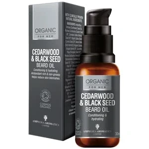 Image of Amphora Aromatics Cedarwood &amp; Black Seed Beard Oil COSMOS Organic 30ml