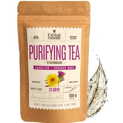 Image of Detox Tea Liver and Repair Dandelion Burdock Root with Green Tea, Ginger, Nettle, Cardamom Diuretic &amp; Bloating Relief Drinks for Body Cleanse Herbal 100g