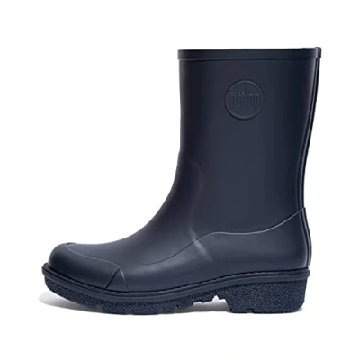Image of Fitflop Women&#039;s Wonderwelly Short Rain Boot, Midnight Navy, 3 UK