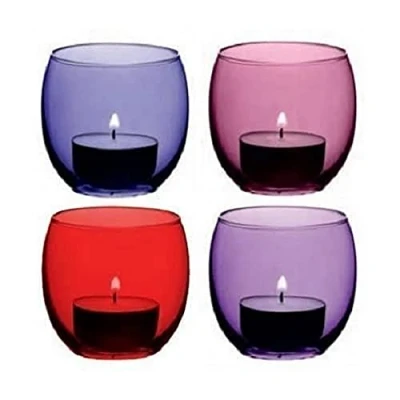 Image of LSA International Coro Tealight Holder 6.5 cm, Berry Assorted, Purple