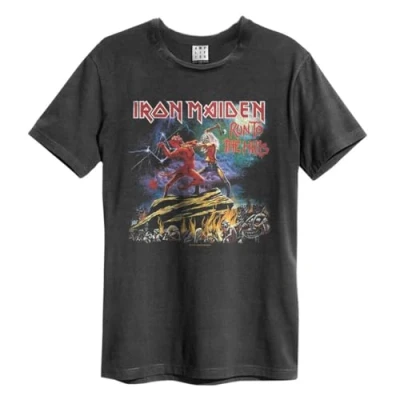 Image of Amplified Unisex Adult Run To The Hills Iron Maiden T Shirt (M) (Charcoal)