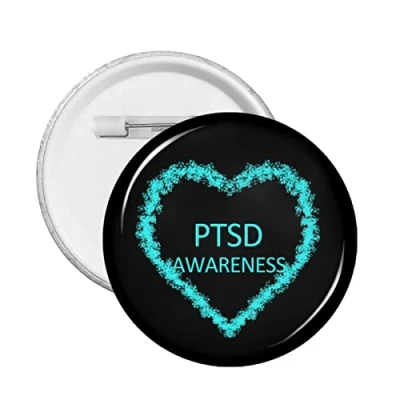 Image of PTSD Awareness Month Round Badge Button Pin Brooch Hat Clothing Bag Accessories
