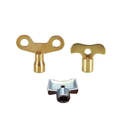 Image of Faucet Key Radiator Water Tap Knob Switch Multi Functional Kit Plumber Tool Workshop Assortment of Bleed Valve and Meter Utility Keys Pack 3 Different Square Opening