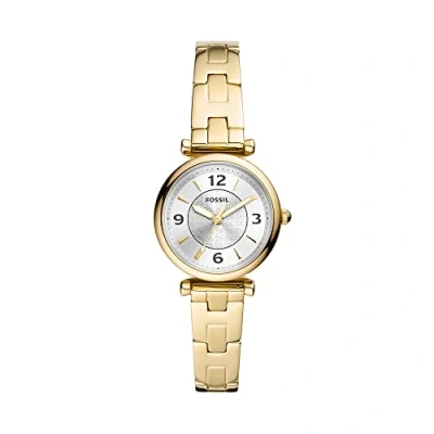 Image of Fossil Watch for Women Carlie, Quartz Movement, 28 mm Gold Stainless Steel Case with a Strap, ES5203