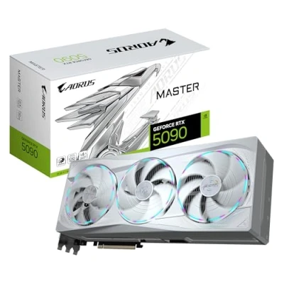 Image of Gigabyte AORUS GeForce RTX 5090 MASTER ICE 32G Graphics Card 32GB GDDR7, 512bit, PCI E 5.0, 2655MHz Core Clock, 3 x DP 2.1a, 1 HDMI 2.1b, NVIDIA DLSS 4, GV N5090AORUSM 32GD