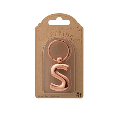 Image of IF Metal Letter Keyring Personalised Alphabet Letters Rose Gold S
