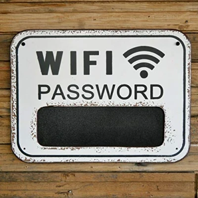 Image of Darthome Ltd Vintage Retro Metal WiFi Password Chalk Black Board Bar Wall Art Pub Sign Plaque