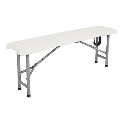 Image of Adexa HQZD118 Folding Banquet Bench Table, White, 4&#039;, 1180mm x 260mm 420mm