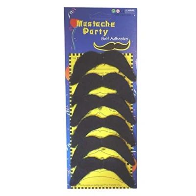 Image of MFD 6 x Black Novelty Movember Mustache 118 Biker 1970s Gay Pride Fancy Dress