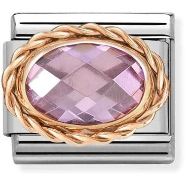 Image of Nomination Framed Pink Crystal Oval Charm