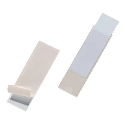 Image of Durable Pocketfix Self Adhesive Pocket 30 x 100mm Pack of 10 Transparent Ideal for Labelling and Identifying Boxes Folders