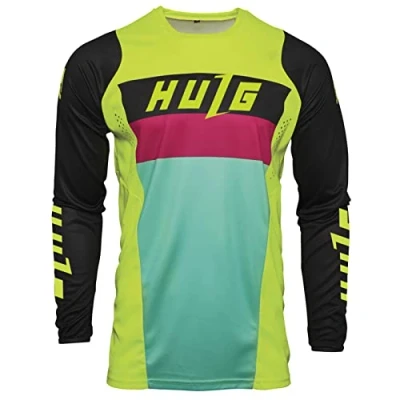 Image of HULG Mens Bike,Men&#039;s MTB Long Sleeve Jersey,Cycling Jersey Men&#039;s Mountain Bike Motocross T Shirt Bicycle Wear (Style 07,M)