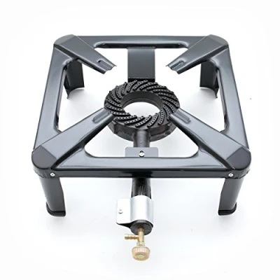 Image of Cast Iron Single Gas Burner Boiling Ring Stove Outdoor Camping/Picnic Cooking