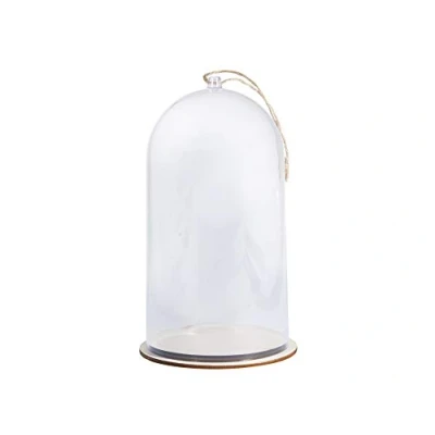 Image of 19cm Tall Plastic Bell Jar Cloche with Jute Cord for Crafts