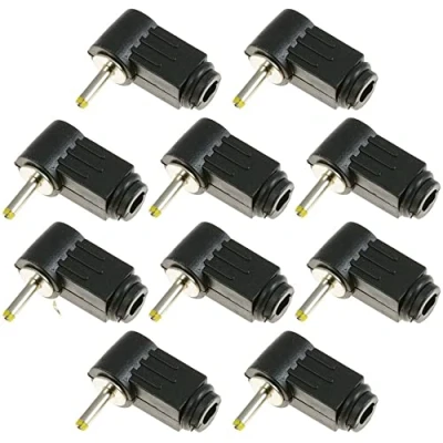 Image of 0.7mm x 2.5mm Male Plug Right Angle L Jack DC Power Tip Connector (Pack of 10)