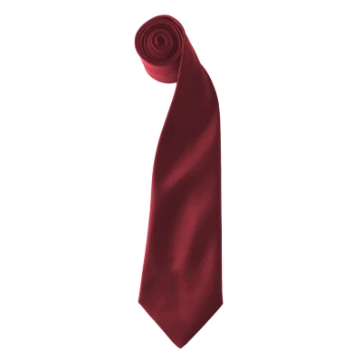 Image of Premier Colours Mens Satin Clip Tie (Pack of 2) (Burgundy) One Size