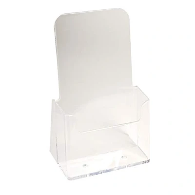 Image of Exacompta Ref. 73058D 1 leaflet dispenser on table compartment Monobloc Dimensions: Prof.11.5 x width.6.5 Height.18.2 cm Format to file DL 10x21 Crystal