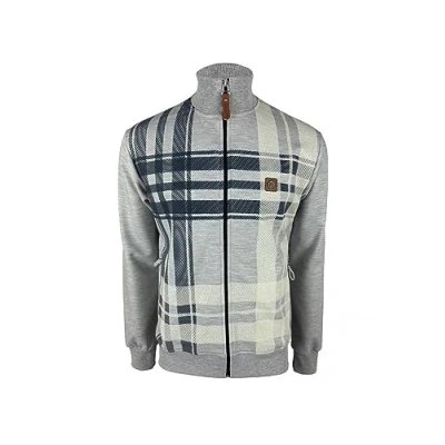 Image of Trojan Oversize Check Track Top TR/8850 4XL Melange Grey