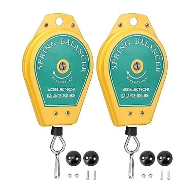 Image of QWORK Spring Balancer, 2 Pack 6.6lbs 11lbs Bearing Retractable Tool Fixture Holder for Assembly line