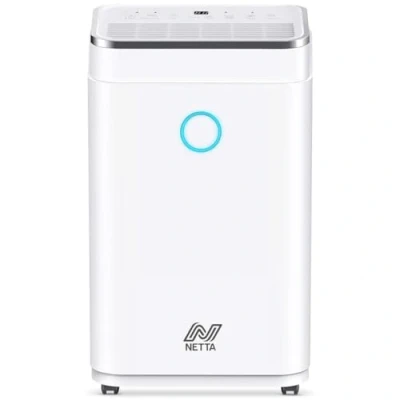 Image of NETTA 25L/Day Low Energy Dehumidifier Digital Control Panel, Continuous Drainage, Auto Restart, 24 Hour Timer, 6.5L Tank For Damp, Mould Control, Laundry Drying