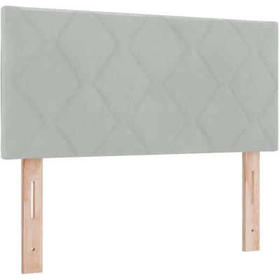 Image of vidaXL LED Headboard Diamond Blocks Design Light Grey 90 cm Velvet