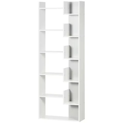 Image of HOMCOM 6 Tier Bookshelf Modern Bookcase with 11 Open Shelves for Home Office White
