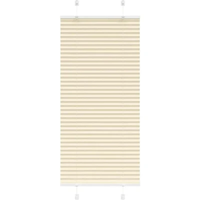Image of vidaXL Pleated Blind Cream 65x150 cm Fabric Width 64.4 Polyester