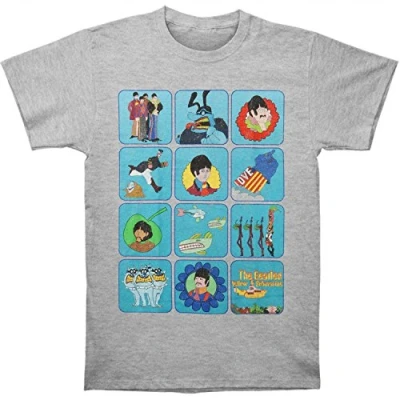 Image of The Beatles Men&#039;s Sub Montage Short Sleeve T Shirt, Grey (Heather), Large