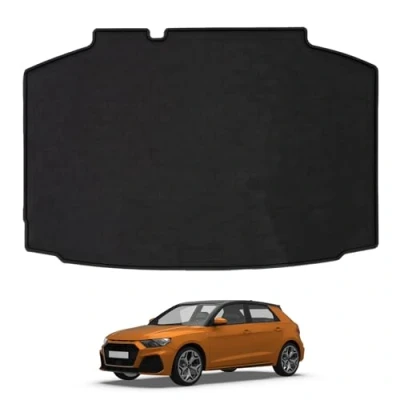 Image of TRAVALL Boot Liner for Audi A1 (2018+) [Lower Boot] Premium Tailored Fit Car Floor Mat Waterproof CargoMat Black Rubber Guard Dog Friendly All Weather Protector Custom Accessory