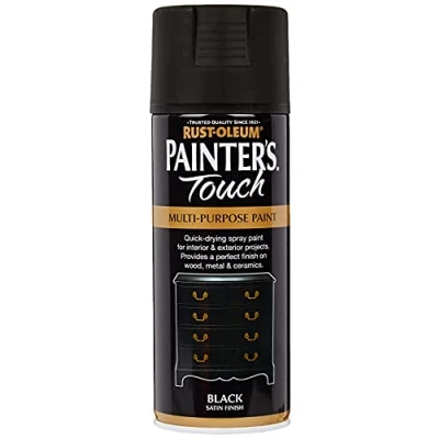 Image of Rust Oleum AE0050001E8 400ml Painter&#039;s Touch Spray Paint Satin Black