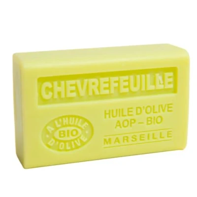 Image of Label Provence Nature Savon de Marseille French Soap Made With Pure Organic Olive Oil and Shea Butter Honeysuckle Fragrance 125 Gram Bar