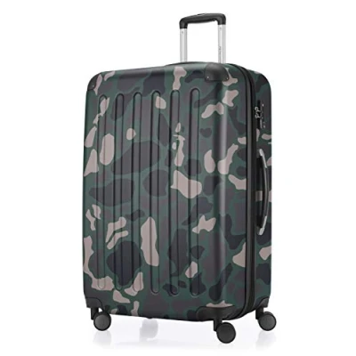 Image of HAUPTSTADTKOFFER Spree Set of 3 Hard Side Luggages Glossy Suitcase Hardside Spinner Trolley Expandable (55, 65 &amp; 75 cm) TSA, Camouflage