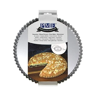 Image of PME Loose Bottom Flan / Tart Quiche Pan 25cm/10 Inch, Silver