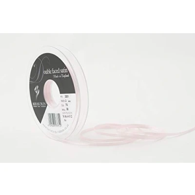 Image of Berisfords Double FACE Poly Satin Ribbon, Pale Pink, 3 mm
