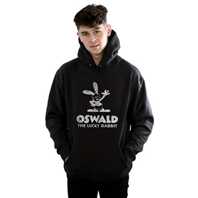 Image of Disney Men&#039;s Oswald Logo Hoodie Black Large