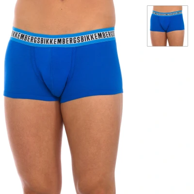 Image of Bikkembergs Mens Pack 2 Boxers Fashion Tape anatomical front BKK1UTR08BI man Blue Cotton Size Small