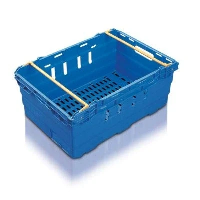 Image of 10x 44 Litre Stacking &amp; Nesting Crate Ventilated Crate/Supermarket Storage (600x400x253mm) in Blue