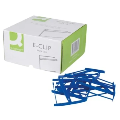Image of Q Connect Binding E Clip Blue (Pack of 100) KF02282