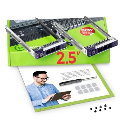 Image of WorkDone 2 Pack 2.5&quot; Hard Drive Caddy Compatible for Dell PowerEdge Servers 14th Gen R340 R440 R540 R640 R740 R740xd R840 R940 R6415 R7415 R7425 SSD SAS SATA NVMe Tray Setup Manual