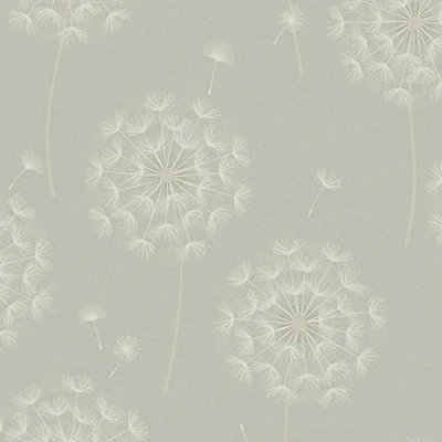 Image of Opus Allora Dandelion Sage Green Embossed Floral Textured Vinyl Wallpaper