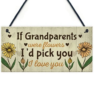 Image of RED OCEAN For Nan And Grandad Hanging Sign Grandparent Plaque Keepsake Gift From Grandchildren