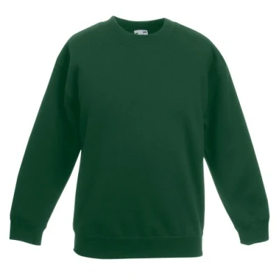 Image of Fruit of the Loom Unisex Kids Set In Classic Long Sleeve Sweater, Green (Bottle Green), 3/4 years