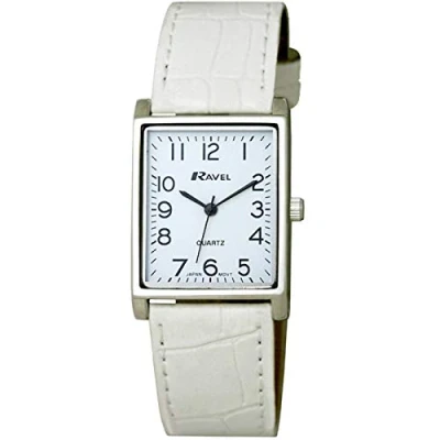 Image of Ravel Unisex Traditional Watch with Clear Numeral Dial Silver Tone/White