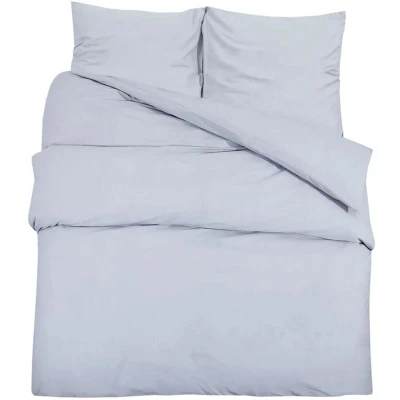 Image of vidaXL Duvet Cover Set Grey 135x200 cm Cotton