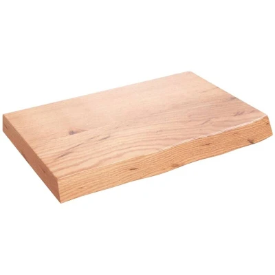 Image of vidaXL Bathroom Countertop Light Brown 60x40x(2 6) cm Treated Solid Wood