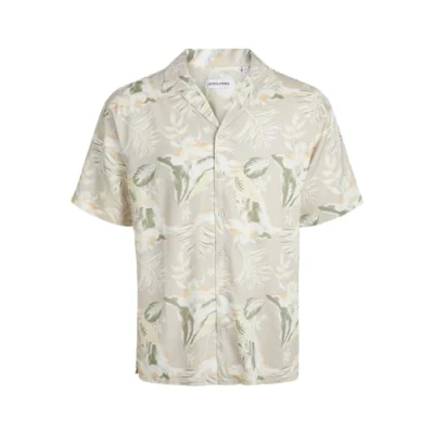 Image of JACK &amp; JONES Men&#039;s Jjjeff Floral AOP Resort Shirt Ss, Crockery, S