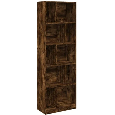 Image of vidaXL Bookcase Smoked Oak 57x28.5x174 cm Engineered Wood